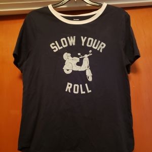 Old Navy Slow Your Roll Navy top